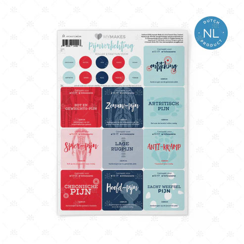 MyMakes : Soulagement de la douleur - Fiche d'étiquettes - FRANÇAIS