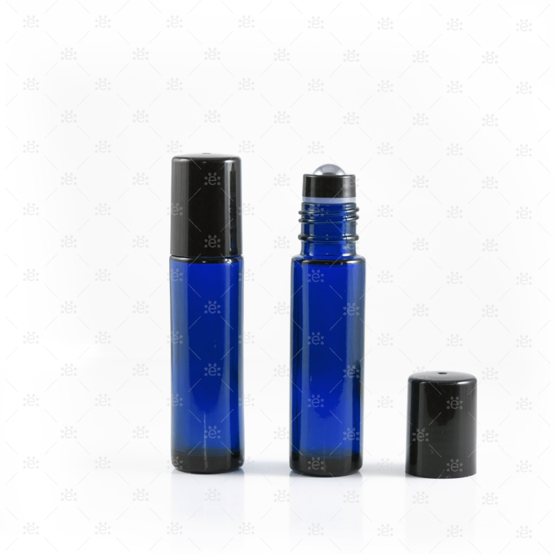 10 ml Blauwe Roller Fles Midnight Black (5 stuks)