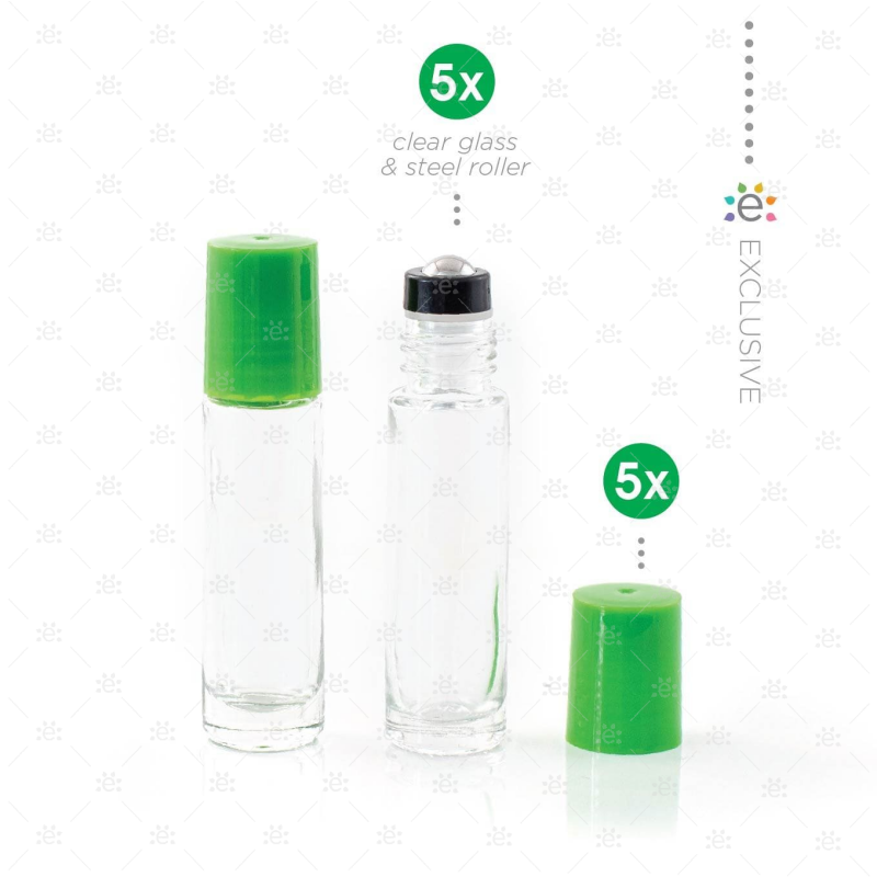 10 ml Heldere Roller Fles Fern Green (5 stuks)