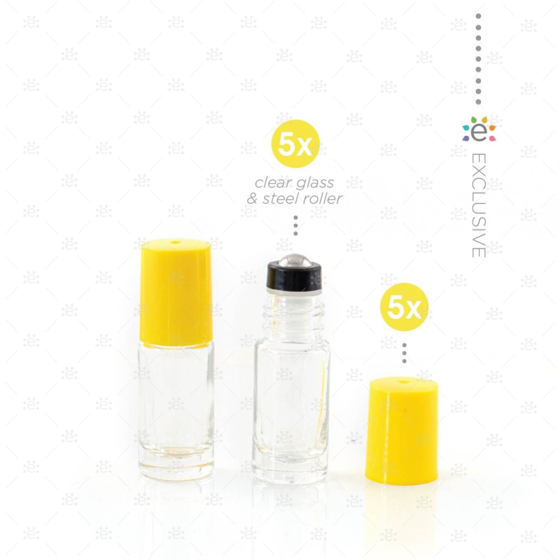 5 ml Heldere Roller Fles Confetti Yellow (5 stuks)