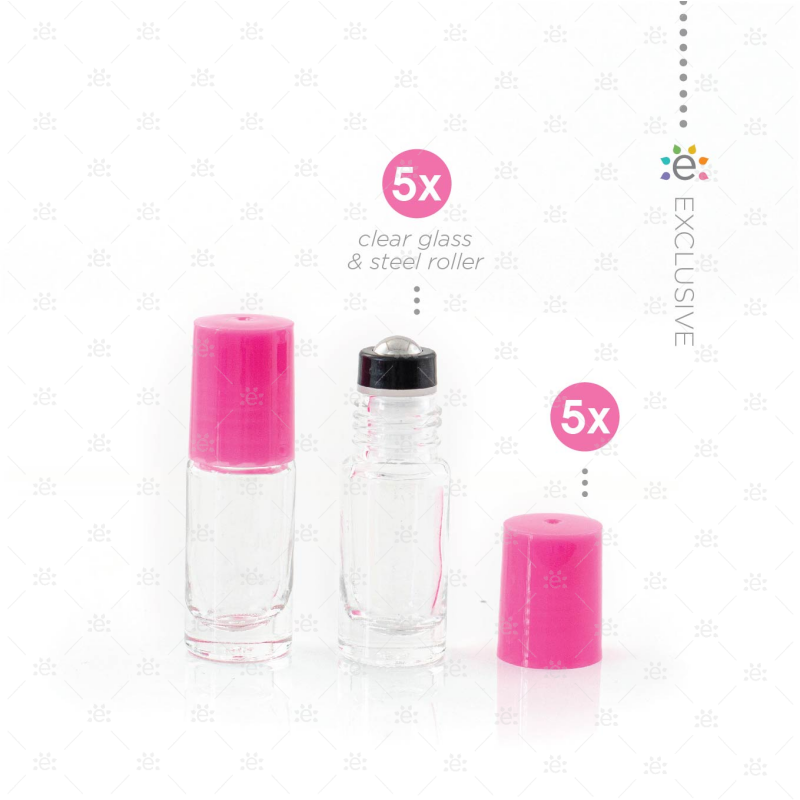 5 ml Heldere Roller Fles Tutu Pink (5 stuks)
