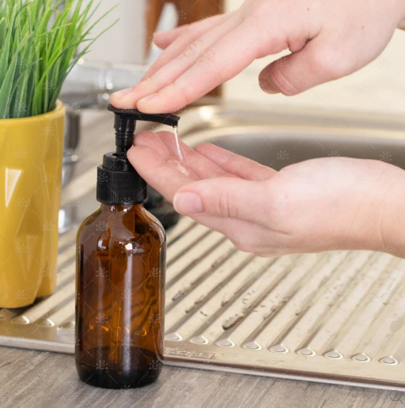 120 ml Amber Glazen Pomp Fles