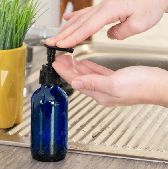 120 ml Blauwe Glazen Pomp Fles