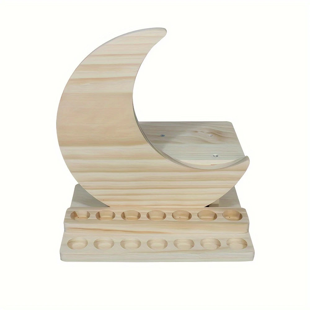 Houten Display Maan: Dubbele laag voor diffuser + 14 oliën