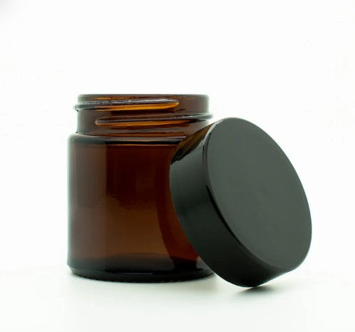 30ml Glazen Amber Potje met Zwarte Deksel (3 stuks)
