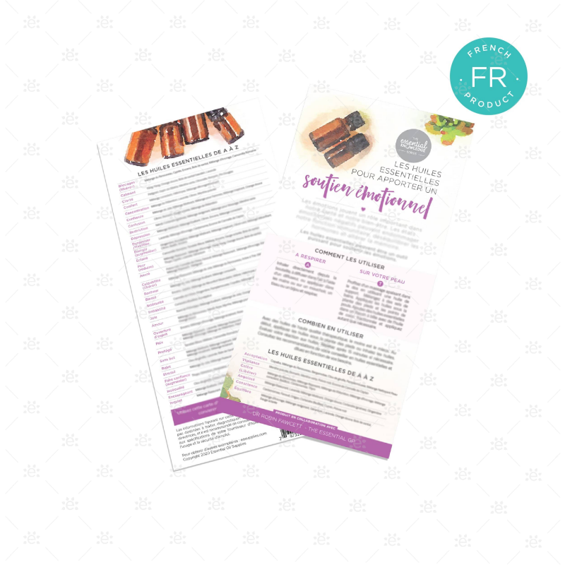 Essential Oils For Emotional Support Rack Card (25 Pack) - French Cards