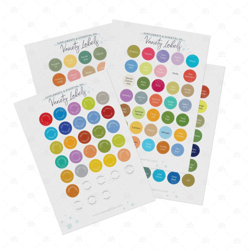 Every Oil & Supplements Label Sheets (7 Sheets) Labels