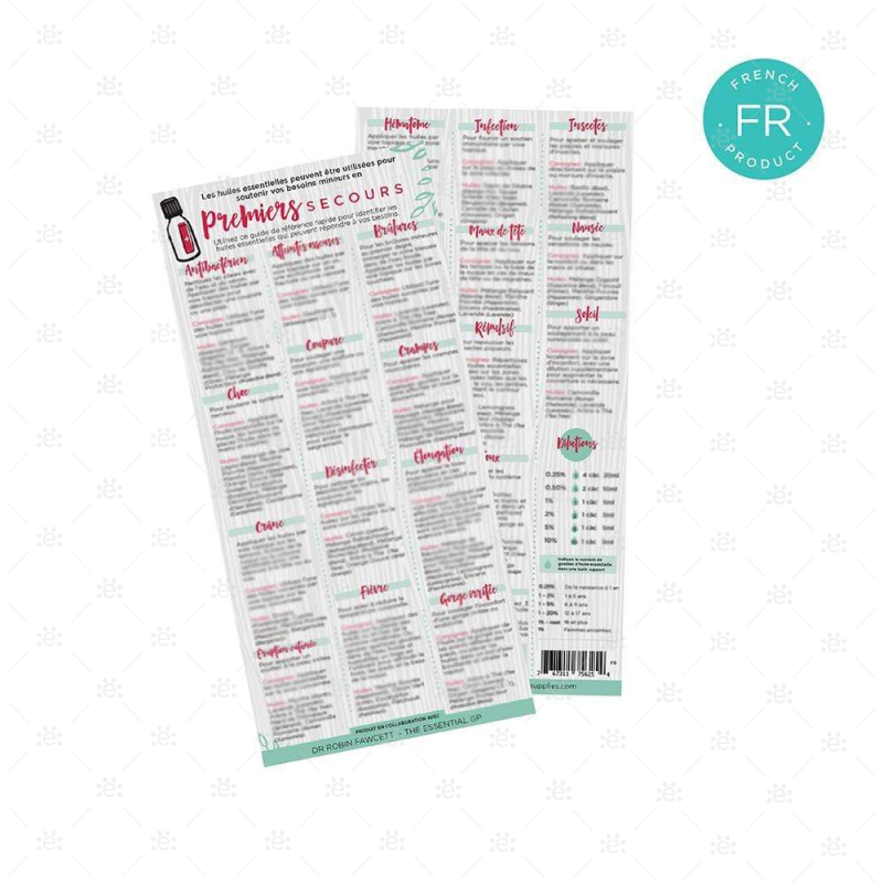 First Aid Needs Rack Card (Single) - French Cards