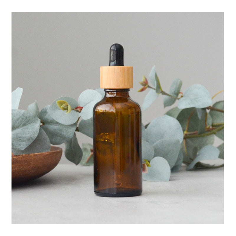 50 ml Amber Pipet Fles - Bamboe Dop