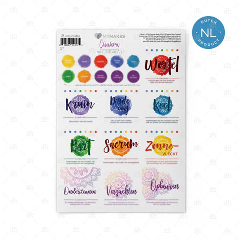 MyMakes : Guérison énergétique des chakras - Feuille d'étiquettes