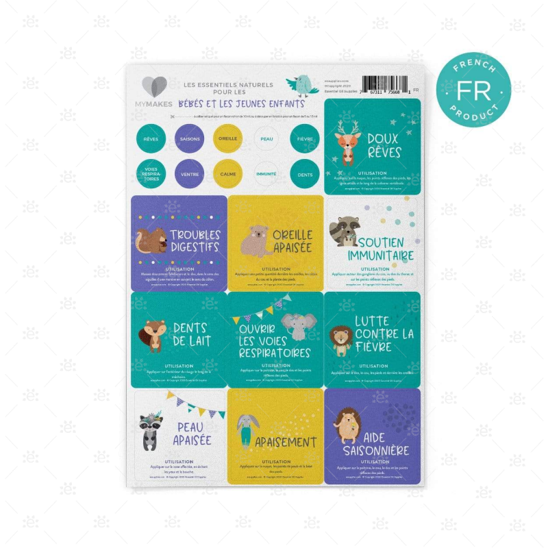 Mymakes:  Natural Essentials For Babies - Label Sheet French Labels